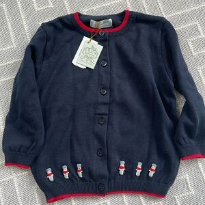 Feltman Broa Navy blue nutcracker/Christmas cardigan sweater